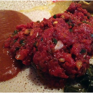 Suggested food for today is kitfo!
