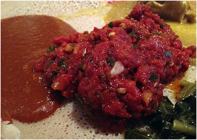 Suggested food for today is kitfo!